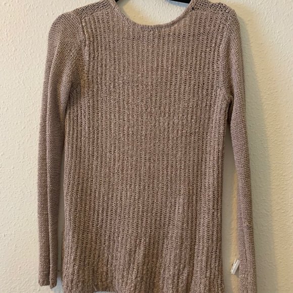 Long Sleeve Tan Knitted Sweater - Picture 2 of 3
